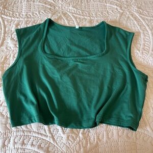 Green Sleeveless Crop Top